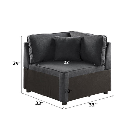Silvester - Modular Wedge With Pillow - Gray Fabric