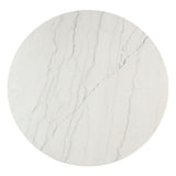 Edwyn - Round Dining Table - White Natural Marble Top & Espresso