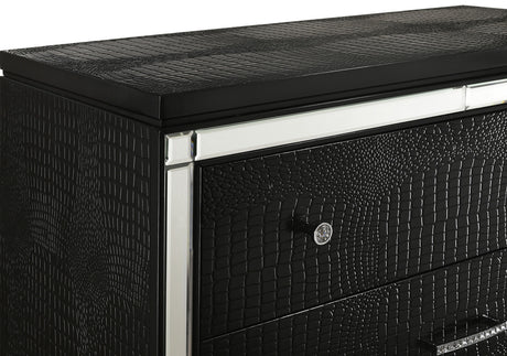 STRADA Black Alligator Texture 39" Wide Chest