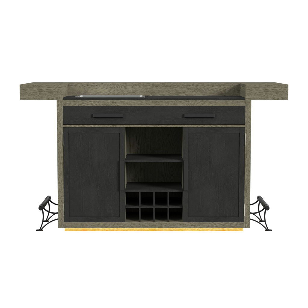 Jemma - Bar Table With Light - Gray And Dark Espresso