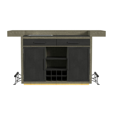 Jemma - Bar Table With Light - Gray And Dark Espresso