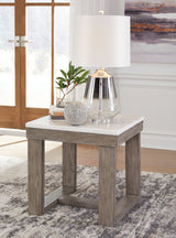 Loyaska - Square End Table - Brown / Ivory