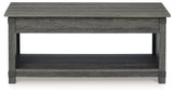 Freedan - Rect Lift Top Cocktail Table - Grayish Brown
