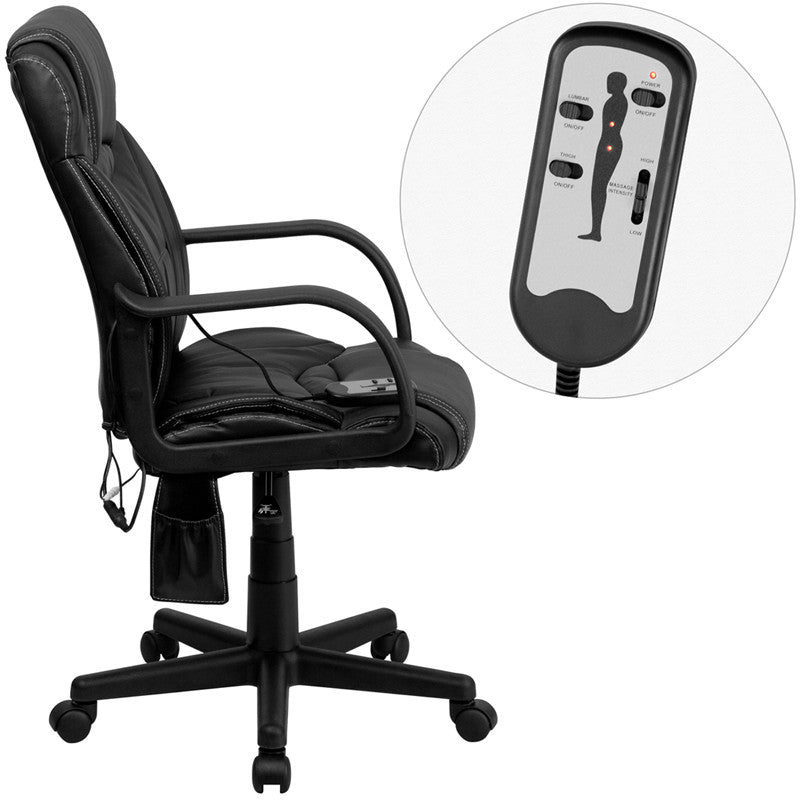 MARCEO Mid-Back Ergonomic 25" Wide Office Chair With Massage
