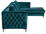 ARIAN Teal 106" Wide Velvet Sectional
