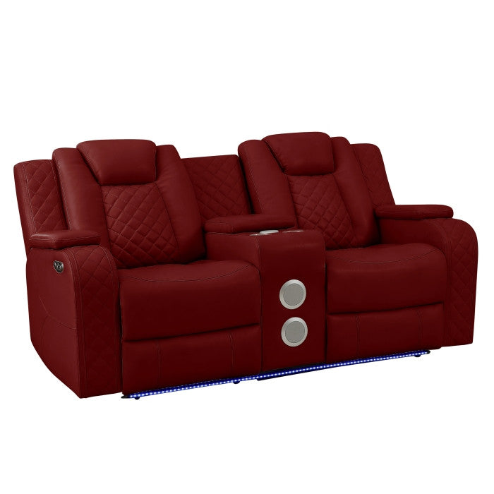ARMADA RED Power Reclining Sofa & Loveseat With Bluetooth