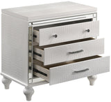 STRADA White Alligator Texture 31" Wide Nightstand