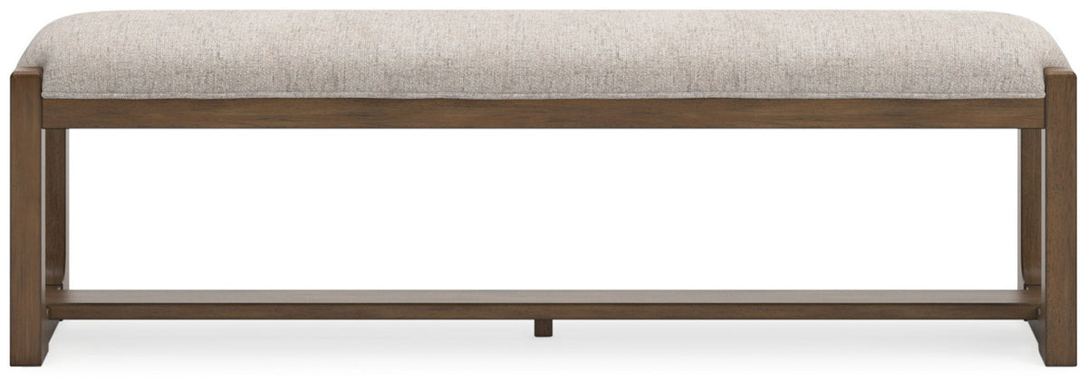 Cabalynn - Large Uph Dining Room Bench - Oatmeal / Light Brown