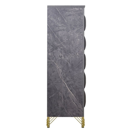 Symmetry - 5 Drawer Chest - Charcoal