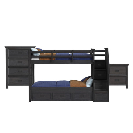 Hampton Kids - Bunk With Staircase And Trundle Bedroom Set