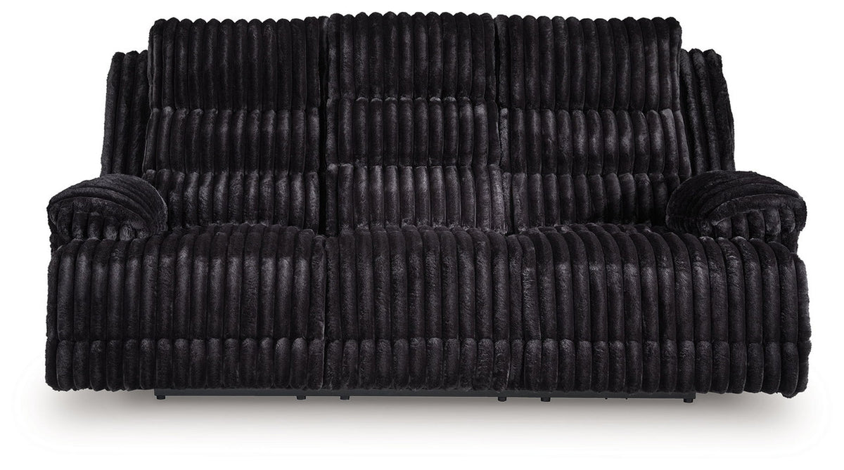 Rhine Falls - Reclining Power Sofa With Drop Down Table - Onyx