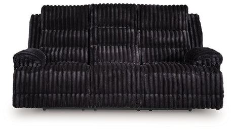 Rhine Falls - Reclining Power Sofa With Drop Down Table - Onyx