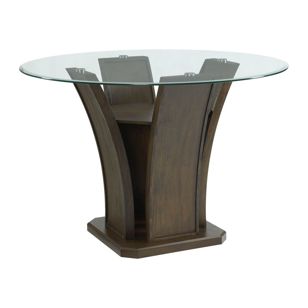 Dapper - 5 Piece Round Counter Height Dining Set (Table And Four Chairs) - Walnut