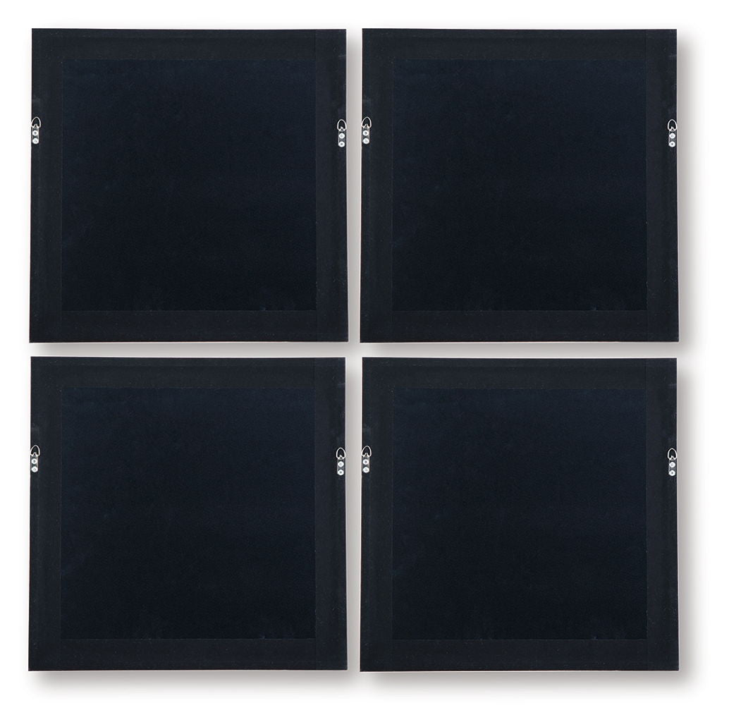 Dallbourne - Wall Art Set (Set of 4) - White / Gold Finish
