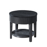 Tate - Round One Drawer End Table - Black