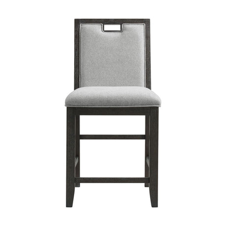 Elodie - Fabric Counter Chair (Set of 2) - Charcoal / Gray