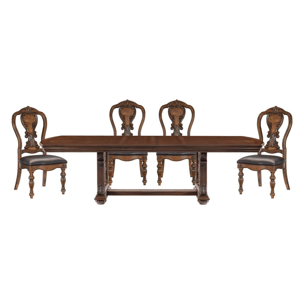 Bergen - 5 Piece Dining Room Set (Table & 4 Side Chairs) - Oak