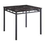 Olney - 5 Piece Counter Height Set With Faux Marble Top - Black / Dark Brown