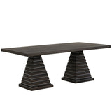 Plateau - 78" Rectangle Dining Table - Top & Base - Dark Brown