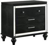 STRADA Black Alligator Texture 31" Wide Nightstand