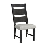 Jemma - Wood Back Dining Side Chair (Set of 2) - Dark Espresso / Beige Linen
