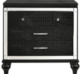 STRADA Black Alligator Texture 31" Wide Nightstand