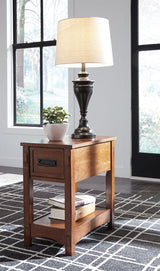 Breegin - Chair Side End Table - 1 Drawer - Brown