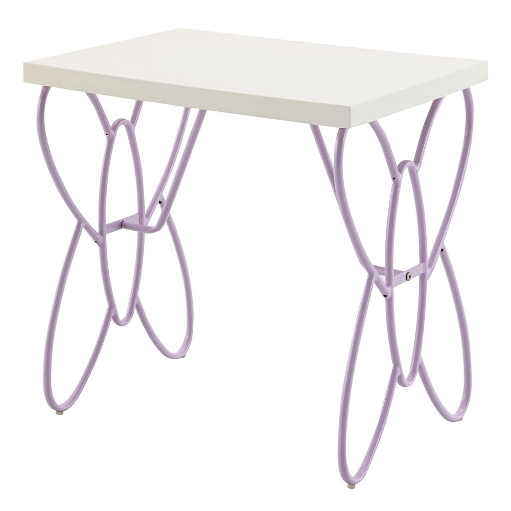 Priya II - Nightstand - White & Light Synthetic Leather Rple