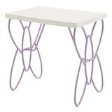 Priya II - Nightstand - White & Light Synthetic Leather Rple