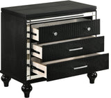 STRADA Black Alligator Texture 31" Wide Nightstand