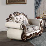 Pierce - Chair With Pillow - Beige Fabric & Cherry
