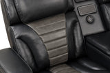 Cinema Black/Gray Power Reclining Sectional With LED & Bluetooth Speakers