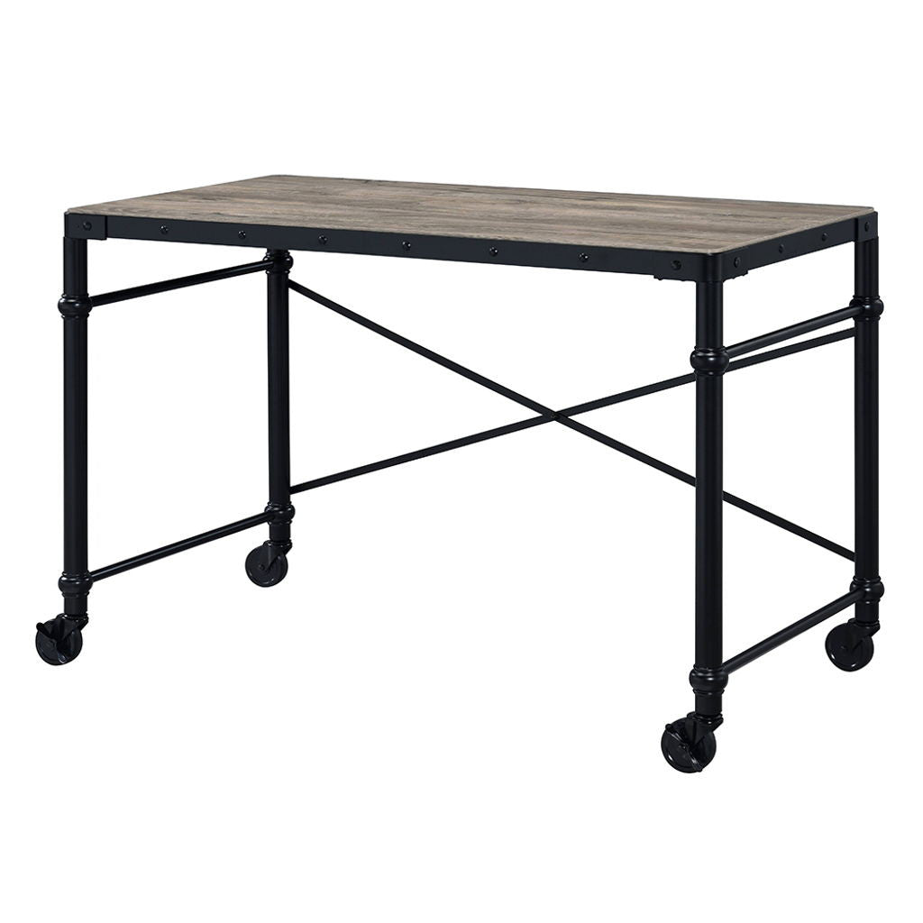 Oklarth - Writing Desk - Rustic Oak & Black