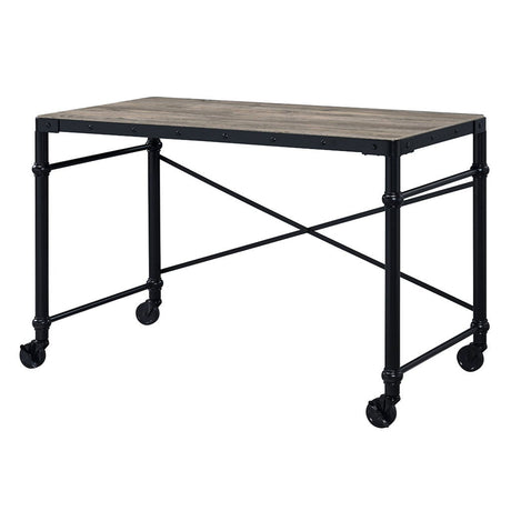 Oklarth - Writing Desk - Rustic Oak & Black