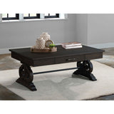 Stone - Coffee Table With PU Base - Dark Walnut