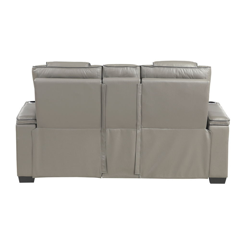 Apex - Power Double Reclining Loveseat With Center Console, Power Headrests, Storage Arms With Cup Holders, Wireless Charger, Air Massage And Heat, LED Lighting And Charging Ports