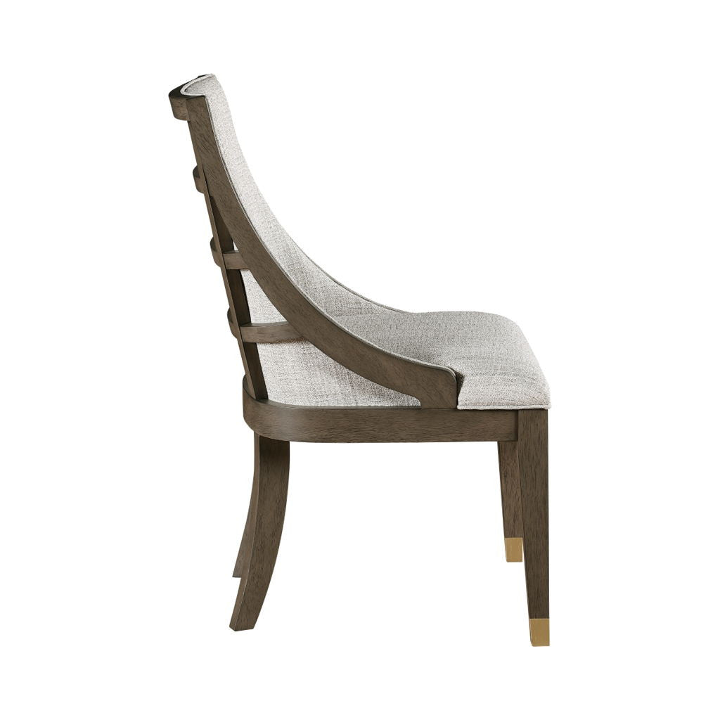 Griffin - Arm Chair (Set of 2) - Pearl Silver / Dark Brown