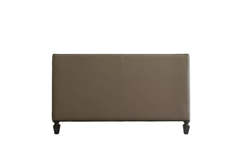 House Beatrice - Loveseat With 3 Pillows - Tan Synthetic Leather , Black Synthetic Leather & Charcoal