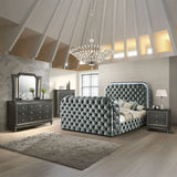 Kana - Bed With LED, Fireplace & TV Stand