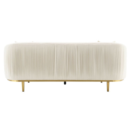 Martina - Sofa With 2 Pillows - Ivory Velvet