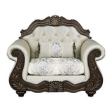 Pierce - Chair With Pillow - Beige Fabric & Cherry