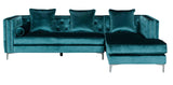 ARIAN Teal 106" Wide Velvet Sectional