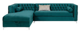 EMILY Teal 107" Wide Sectional with Hidden Storage