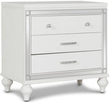 STRADA White Alligator Texture 31" Wide Nightstand