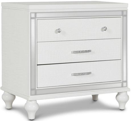 STRADA White Alligator Texture 31" Wide Nightstand