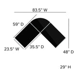 ANZO Black 59" Wide L-Shaped Desk