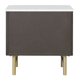 Clayten - Nightstand - Marble Top & Espresso