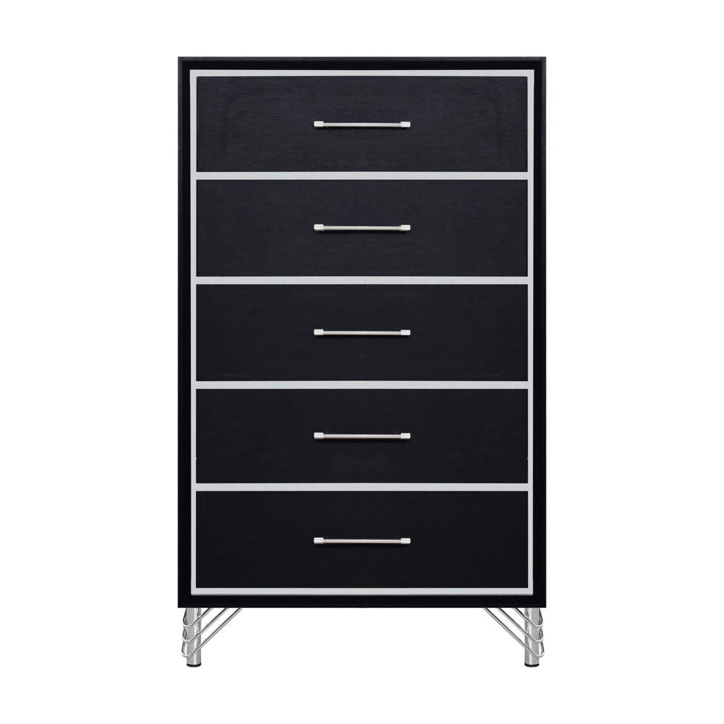 Ava - 5 Drawer Chest - Ebony