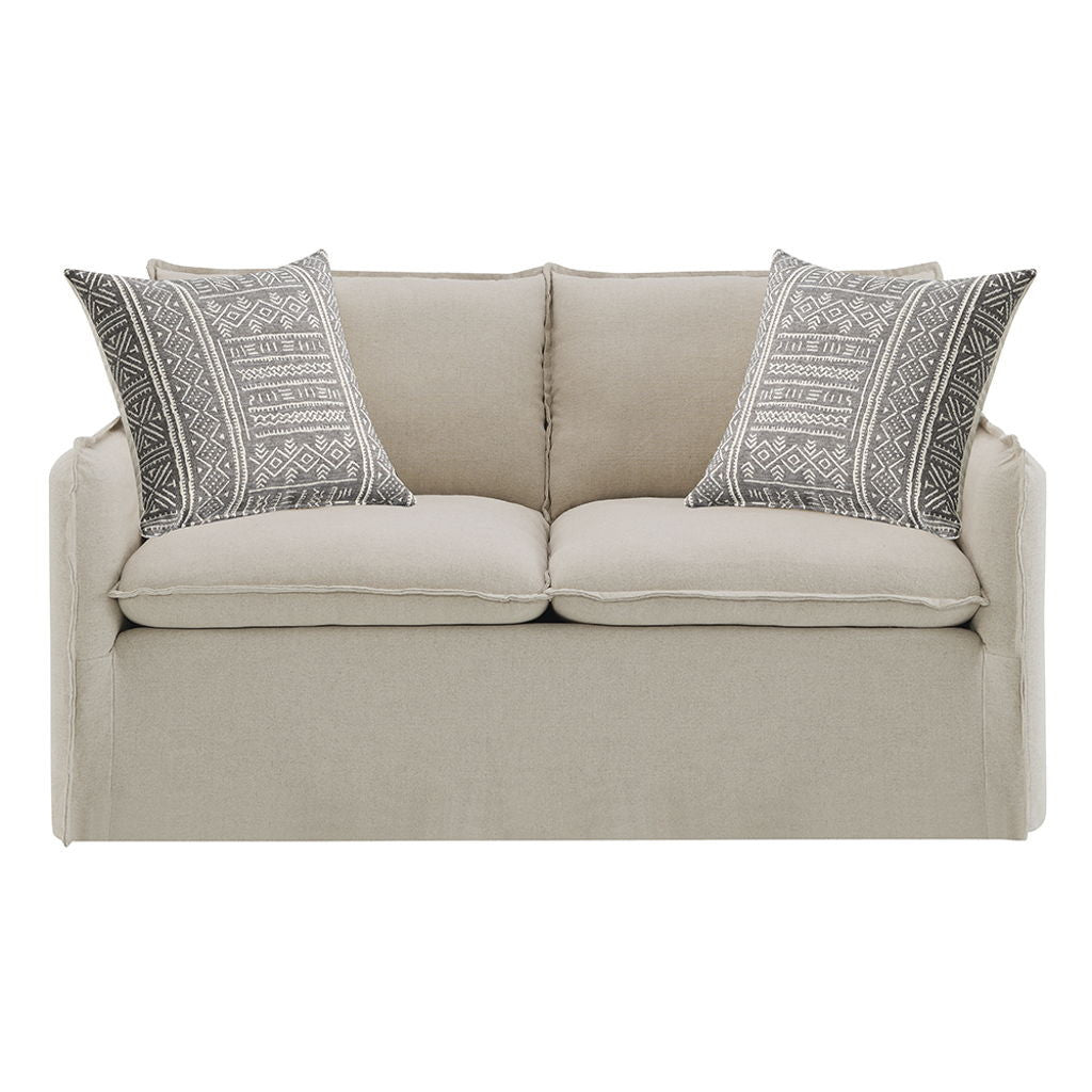 Upendo - Loveseat With 2 Pillows - Beige Linen