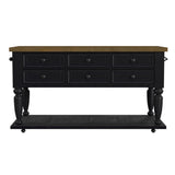 Heritage & Home - Kitchen Island With Casters - Oak Brown And Black